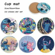 Bluey 星空主题陶瓷杯垫，动漫礼品杯垫，圆形杯垫，创意卡通防滑杯垫 - 彩色 - 查看 3