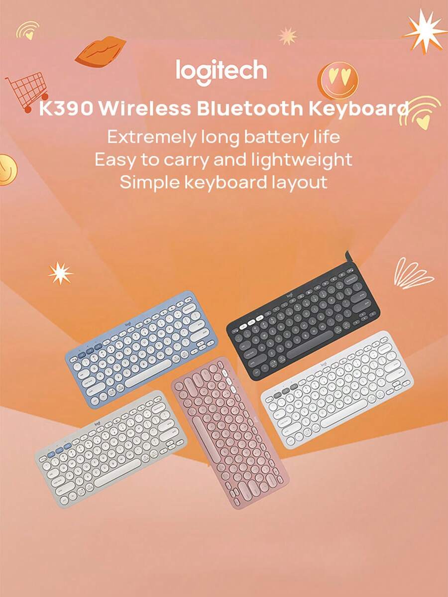 Logitech K390 無線藍牙鍵盤，超薄便攜，79鍵，輕鬆自訂，超長續航，支援多裝置連接，舒適輸入體驗 - 查看 1