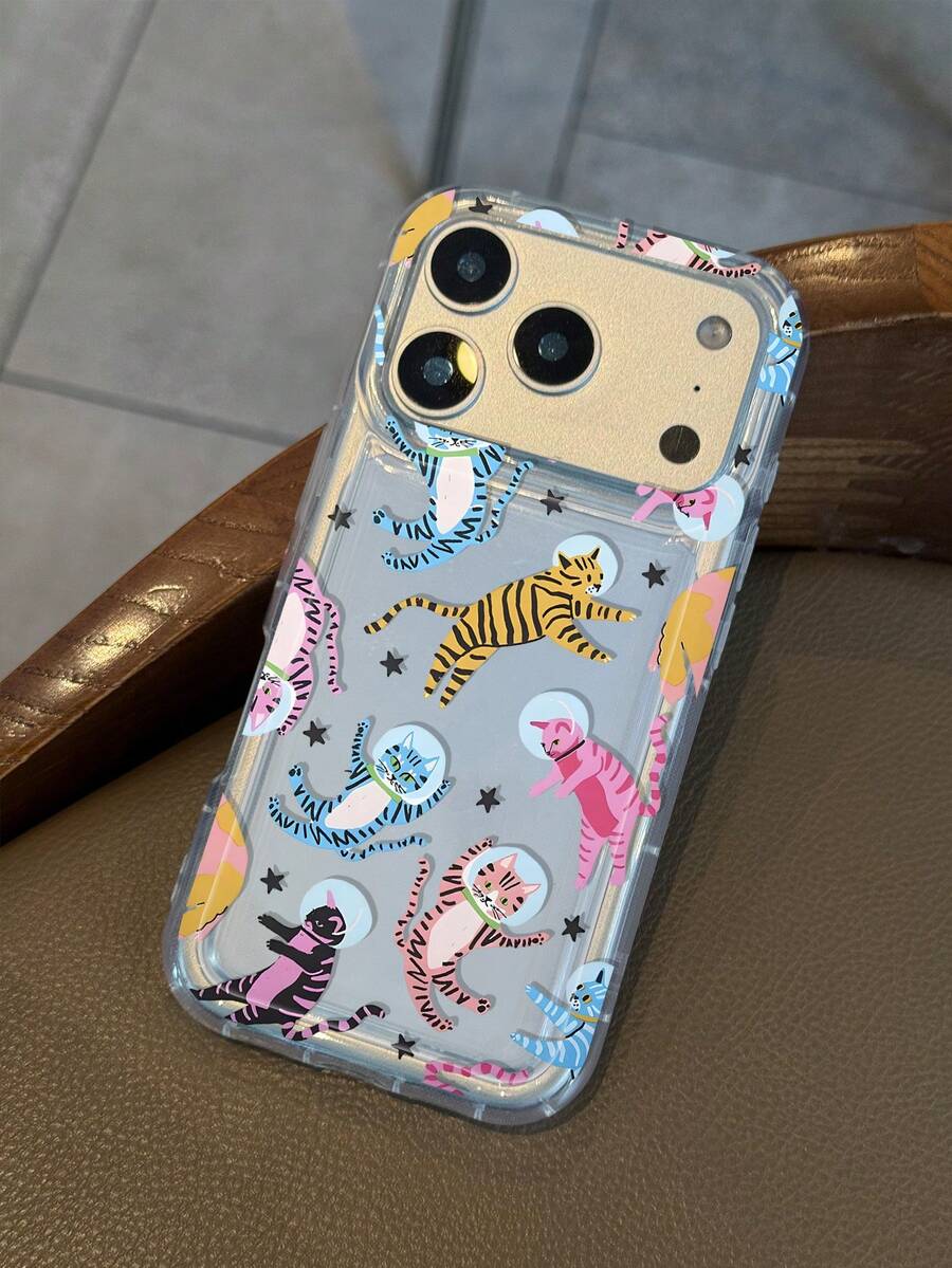 Ốp lưng trong suốt in hình mèo phi hành gia dễ thương, tương thích với iPhone 13/15/16/17pro/17/14/17/15pro/15 Plus/15 Promax/7plus/8plus/X/Xs Max/Xr/11pro/12pro/13pro/14pro/12mini/13mini/11promax/12promax/13promax/14promax/14plus/17pro Max/17Air/6/6s Plus/7/8/16Pro/16plus/16promax/Se2/17promax & Tương thích với Samsung Galaxy/A54/A14/A12/A13/A15/A32/A33/A24/A52S/S20/S21/S22/S23/S24/S23Plus/S24ultra/S25/A15/A33/A23/A07/A17/S26/A56/A57 - Nhiều màu - Xem 1
