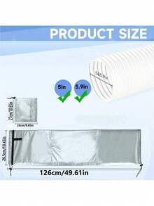 Housse de tuyau d'évacuation de climatiseur améliorée - Portable, installation en un clic, housse de ventilation en tissu, accessoire de climatiseur, apparence à la mode, conception flexible. Accessoire de tuyau de drainage de climatiseur, renforcé anti-vieillissement, étanche et anti-gel, facile à installer, housse de ventilation en tissu, résistance thermique et performance de tuyau améliorées, accessoire de climatiseur, apparence à la mode, conception flexible. - 126*26cm - Voir 6