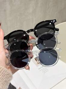 3 pezzi Occhiali da donna con montatura quadrata, stile di strada alla moda e futuristico, adatti per attività casual all'aperto, outfit per appuntamenti, addio al nubilato, accessori da spiaggia - Multicolore - Visualizzare 3