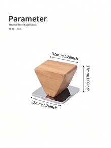 Tay nắm tủ kiểu hiện đại giữa thế kỷ, tay nắm vuông bằng đồng thau mạ gỗ óc chó, núm đơn và đôi lỗ cho tủ quần áo và ngăn kéo. - Gỗ óc chó trắng + ván chân tường - Xem 2
