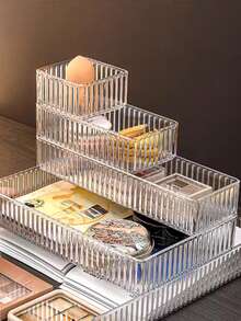 11pcs/10pcs/7pcs/1pc Transparent Drawer Divider Makeup Organizer Box, Vanity Desk Skincare Products Sorting Storage Box, Perfume Lipstick Eyebrow Pencil Holder - Clear - View 9