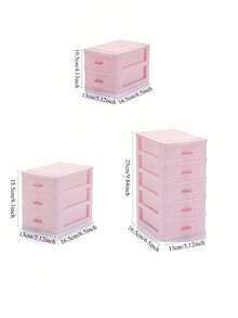 1pc Multifunctional Girl's Vintage Design 2/3/4/5 Drawer Cabinet, Sturdy And Durable, Can Store Hair Accessories, Sundries, Etc., Suitable For Children's Room - Multicolor - View 3