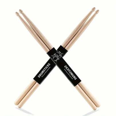 1 par de baquetas de madera de arce, baquetas clásicas 5A/7A, mazos de tambor para batería, adecuados para adultos y principiantes, accesorios de práctica de tambor, accesorios de instrumentos musicales, sonido fuerte y lleno, adecuados para actuaciones en el escenario, clase de música, práctica musical, jazz, rock, banda, instrumento de estudiante, festival, festival de música, regalo de estudiante, regalo musical, Eid Al-Fitr, Eid Al-Adha