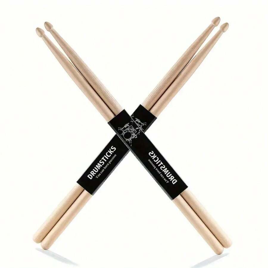 1 Par de Baquetas de Madeira de Bordo, Baquetas Clássicas 5A/7A, Malhos de Bateria para Bateria, Adequado para Adultos e Iniciantes, Acessórios de Prática de Bateria, Acessórios de Instrumentos Musicais, Som Alto e Cheio, Adequado para Apresentação no Palco, Aula de Música, Prática Musical, Jazz, Rock, Banda, Instrumento de Estudante, Festival, Festival de Música, Presente de Estudante, Presente Musical, Eid Al-Fitr, Eid Al-Adha - Multicolorido - Visão 1