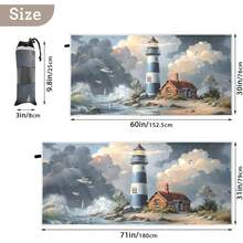 Elegant Retro Lighthouse Waves Beach Towel, Practical Picnic And Swimming - 30*59inch - View 4