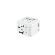 REMAX Bộ chuyển đổi nguồn đa năng Aerospace 2.4A, dùng để sạc điện thoại di động và máy tính xách tay, có vỏ PC chống cháy, chịu nhiệt cao, giao diện USB-A và Type-C, cả hai đều hỗ trợ sạc 12W, và tích hợp các loại phích cắm tiêu chuẩn Anh/EU/Mỹ/Úc. - trắng - Xem 6