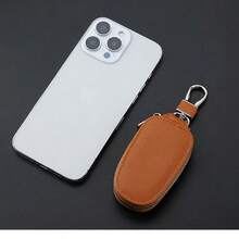 高级汽车钥匙链收纳包，带拉链，防刮防尘，适合商务男士，多功能PU钥匙包，腰夹钥匙链，大容量汽车钥匙袋，男女通用 - 彩色 - 查看 12