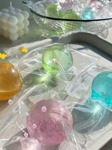 1个慢回弹挤压玩具，超薄可塑形奶油状手工捏捏球，特别柔软可爱，柔软蓬松 - 彩色 - 查看 10