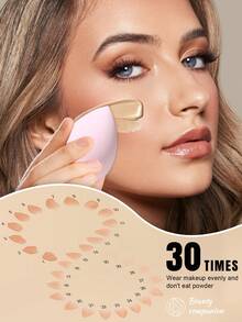 9/16PCS Makeup Tools Set Including:3PCS Makeup Sponges+3PCS Triangle Powder Puffs+3PCS Circular Powder Puffs+3PCS Facial Cleansing Sponges+1pc Hairband+2PCS Hand Bowl Strap+1pc Makeup Brush Cleaning Tools - Pink - View 10