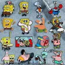 SpongeBob SquarePants Bộ 16 ghim cài áo hoạt hình Anime độc đáo hình Squidward và các xúc tu của SquarePants, ghim tráng men, phụ kiện kim loại cho balo, quần áo, trang sức, quà tặng. - Một kích thước - Xem 1