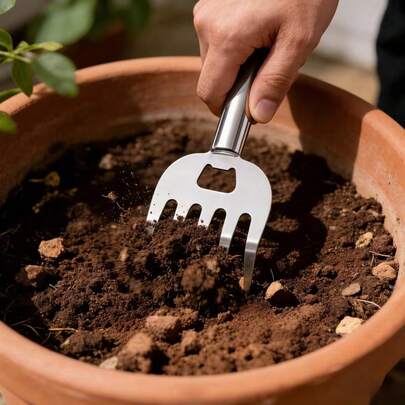 1 pieza Cultivador de 5 púas de alta resistencia, adecuado para la aireación del suelo y la plantación, herramienta de jardinería de plástico duradero con 5 dientes en forma de garra, para el cuidado del césped, herramienta de césped portátil, adecuada para jardineros, diseñadores de paisajes y uso comercial, eficiente aireador de suelo y herramienta de plantación