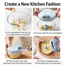 (Random Color) Multifunctional Vegetable Chopper, Baby Food Maker, Manual Garlic Press, 1pc - Multicolor - View 5