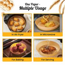 Air Fryer Liners 8 Inch Air Fryer Parchment Paper Non-Stick Air Fryer Disposable Liners  150Pcs Round Air Fryer Liners Extra Strong Air Fryer Paper Liners 150  Pcs Round Disposable Airfryer Paper Liners – Non-Stick And Oil Proof For Easy Cleanup, Great For Oven, Pans & Baking – 8 Inch For 5-8 Qt Basket By Kitchen Essentials - A - 查看 3