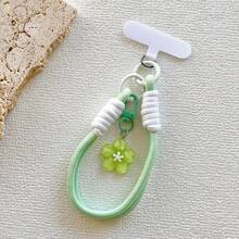 1 Set Jelly Sakura Pendant Keychain, Short Braided Phone Lanyard Wrist Strap, Universal Phone Case Charm Accessories For Women - Multicolor - View 12