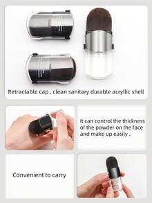 1pc Retractable Mini Foundation Brush, Blush Brush, Concealer Brush, Detail Brush, Portable Makeup Brushes - Multicolor - View 4