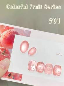 10ml Spring/Summer New Fruit Gift Box Cat Eye Jelly Nail Polish 2026 Colorful Fruit Series Ice Transparent Pink Green Glass Bead Cat Eye Nail Art Supplies, Grape Cat Eye, Blueberry Cat Eye - Multicolor - View 7
