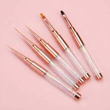 Bộ 5 cọ vẽ móng nghệ thuật, bao gồm cọ kẻ viền, cọ vẽ màu, cọ vẽ gel, cọ tạo hiệu ứng chuyển màu, cọ nối móng, cọ vẽ cánh hoa, cọ vẽ hoa lá, dụng cụ vẽ móng nghệ thuật. - gừng - Xem 6