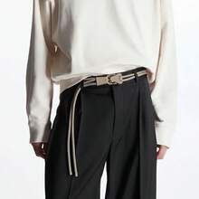 Thắt lưng khóa tối giản unisex, thiết kế độc đáo, dây thắt lưng bện kiểu dáng thường ngày dành cho quần. - Nhiều màu - Xem 5