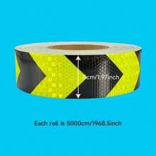 Băng phản quang mũi tên vàng đen/đỏ vàng kích thước 5cm*50m, nhãn cảnh báo độ hiển thị cao, decal sàn chống thấm nước và chống mài mòn, dải phản quang chống va chạm cho kệ kho, tàu thuyền, băng đánh dấu an toàn chống trượt phát sáng cho bậc cầu thang, có thể tùy chỉnh. - Vàng Đen - Xem 8