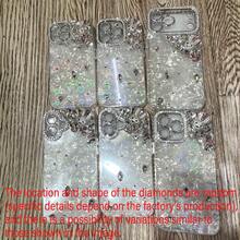 1pc New Fashion Silver-White Rhinestone Shell Texture Laser Heart, 3D Stereoscopic Pearl Rhinestone Rabbit, Diamond Full Coverage Luxury Protective Phone Case For IPhone11/12/13/14/15/16/17 PROMAX, Rhinestone, Laser Heart, Mother's Day, Dragon Boat Festival, Holiday Gift, Specific Diamond Position And Shape Randomly Varied (Depending On Factory Shipment), Surprise Like Opening A Mystery Box - White - View 4