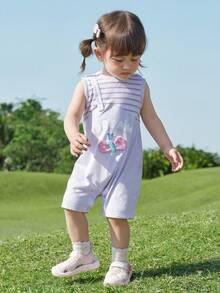 Balabala Baby Romper 2026, Cute Two Pieces Look, Soft Breathable Cotton, Playful Stylish Design, Comfortable Summer Wear - Purple - View 2