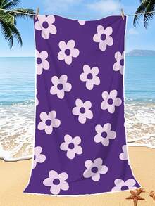 [250 g/m² Ultra Suave Secado Rápido] Toalla de Playa | Disponible en 70*140cm/90*180cm | Estampado Floral Minimalista en Rosa, Morado, Marrón | Toalla de Baño/Natación Portátil de Alta Absorción, Adecuada para Playa, Natación, Viaje, Camping, Fitness en Verano - Multicolor - Ver 7