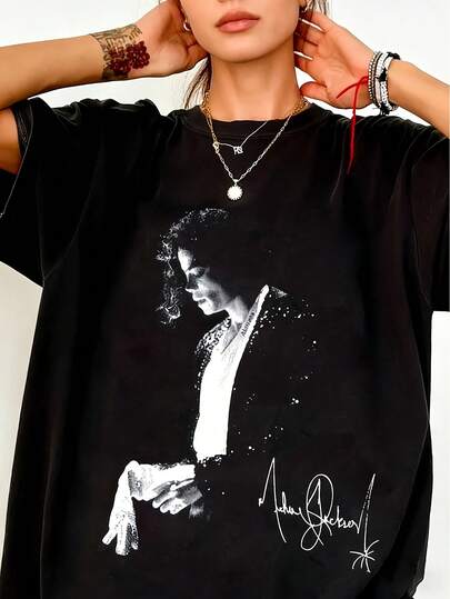 Camiseta  Michael Retro Hop, Camiseta Gráfica de Estilo Urbano, Corte Clásico, Suave y Cómoda, Adecuada para Uso Casual y Deportivo, Unisex, Camiseta Coleccionable