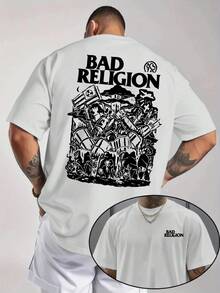 Men's Graphic T-Shirts - Punk Rock Design With BAD RELIGION Back Print - 黑色 - 查看 8