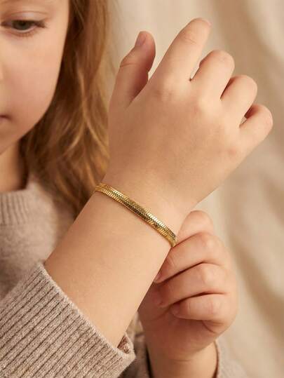 1 chiếc vòng tay dây thép không gỉ mạ vàng tinh tế, phong cách hip hop dành cho bé trai và bé gái, phụ kiện trang trí, quà tặng cho gia đình và bạn bè, trang sức đường phố.