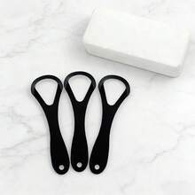 3/5 Peças Raspadores de Língua Metálicos Miniatura Sem Perfume, Limpador de Língua Portátil, Ferramenta de Higiene Oral Adequada para Viagens - Preto - Visão 6