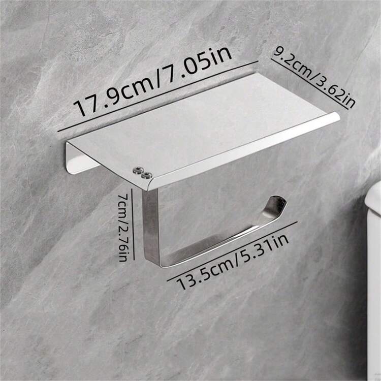 1 cái giá đựng giấy vệ sinh cuộn bằng thép không gỉ, dùng trong ngành khách sạn, giá đựng giấy vệ sinh, giá đựng giấy lau tay, giá đựng điện thoại di động, hộp đựng khăn giấy. - Nhiều màu - Xem 9