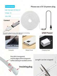 1 pieza Tira de luz de neón LED RGB flexible con control remoto - Luz de neón ajustable de color, adecuada para dormitorio, sofá, área de juegos y decoración de cine en casa, perfecta para decoración navideña - luz policromática - Ver 10