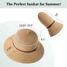 On-The-Go Summer Essential! Collapsible Wide-Brim Sun Hat - Roll Up & Store Anywhere. Removable Windproof Chin Strap For Windy Days. Premium Straw Material For Breathability. Ideal For Cruise, Pool Days & City Exploration. Design Loved By Fashion Bloggers.,Beach,Vacation,Holiday,Travel - Multicolor - View 5