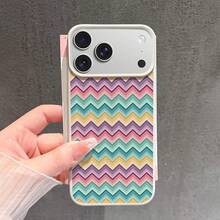 Funda para Teléfono - Una funda de alta gama y a la moda con diseño de zigzags coloridos y tonos suaves, adecuada para iPhone 17/17Pro/17Promax/17Air/16/16Pro/16Promax/16Plus/15/15Plus/15Pro/15Promax/14/14Pro/14Promax/13/12/11.Es duradero y estéticamente agradable. - color - Ver 2