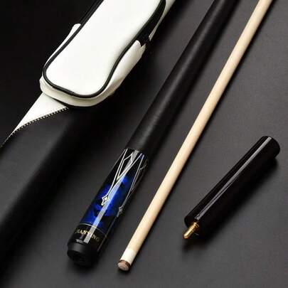  JIAN YING High-End American 9-Ball Cue, Pool Cue, Billiard Cue, Linen Grip, Sweat And Slip Resistant, Professional Billiard Cue 1 Piece, North American Hard Maple Wood, Shaft Diameter 12.5mm, Shaft Weight 18-20 Oz, Length 148cm/58 Inches, Includes 1 Cue, Cue Tip Protector, 1 Black & White Cue Case, 1 Extension, 1 Glove, 1 Cue Cloth, Premium Wood - Ideal Choice For Pool Enthusiasts