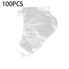 100/200Pcs Disposable Transparent Plastic Foot Masks, Soft Moisturizing Crack-Proof Foot Care Liners For Wax Treatment Lotion Use, Portable Spa Essential For Home Travel Kitchen Bathroom, Random Color Stickers Included. Pedi, Pedicure, Nail, Supplies - Multicolor - View 13