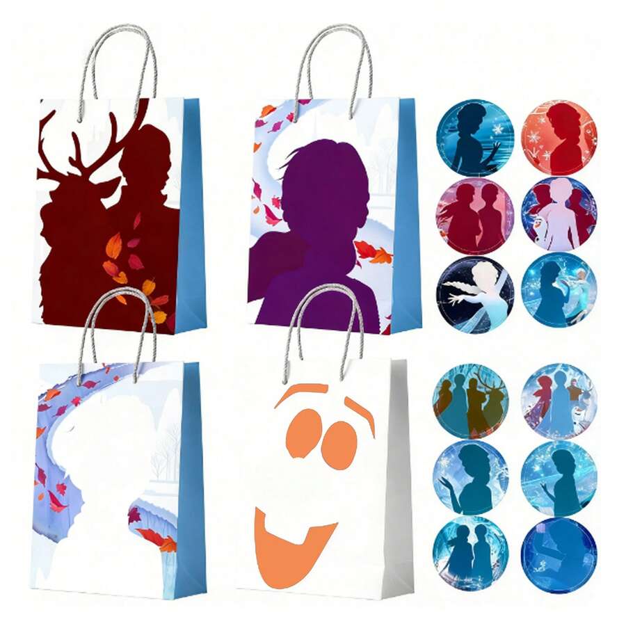 48pcs Frozen Party Bags,24pcs Frozen Party Bags&Frozen Birthday Gift Bag&Frozen Party Candy Bags + 24pcs Frozen Stickers,For Frozen Party Decorations,Frozen Birthday Decorations - 查看 1