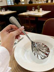 Bộ 1/2/4 muỗng múc thức ăn bằng thép không gỉ, muỗng múc lớn, muỗng dùng trong tiệc buffet, muỗng nấu ăn, thích hợp cho nhà bếp gia đình, tiệc buffet, khách sạn, tiệc tùng, họp mặt ngày lễ. - Bạc - Xem 5