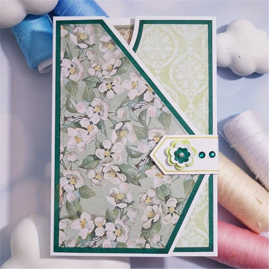 1 khung nền thiệp gấp bằng kim loại sáng tạo, khuôn cắt kim loại, dùng để làm album DIY, khuôn cắt kim loại, thiệp mời cưới, thiệp chúc mừng.