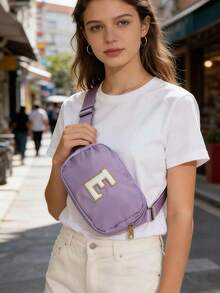 Letter A Pattern Women's Waist Bag Nylon Crossbody Chest Bag For Travel & Daily Use - Multicolor - View 22