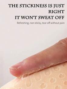 4/2 piezas Cubrepezones redondos de color negro y tono de piel, opciones básicas/transpirables, cierre delantero realza el escote, adecuado para trajes de baño y atuendos sin espalda - Multicolor - Ver 7