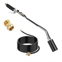 1Pc 180,000 BTU Propane Grass Torch Heavy Duty Grass Burner Flame Weeder With 10FT Hose Piezo Ignition Adjustable Flame Control For Weeds Ice Snow Asphalt Fire Starting Propane Tank Not Included - Silver - View 11