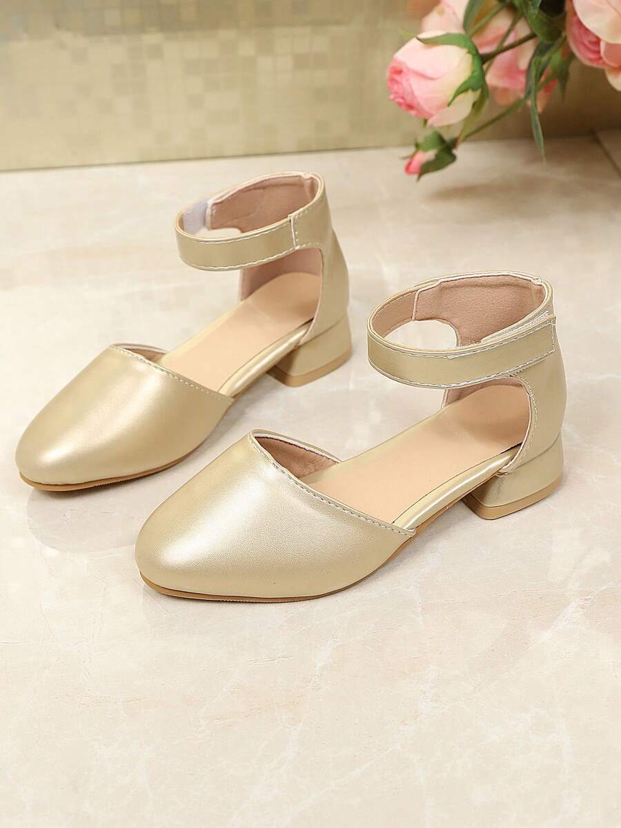 1 Đôi sandal đế xuồng mũi tròn hở gót cổ điển bằng da lộn mềm màu vàng đồng, thời trang, lễ hội, dễ thương, phù hợp cho hàng ngày, tiệc tùng, kỳ nghỉ, mùa xuân/hè 2026. - Vàng - Xem 1