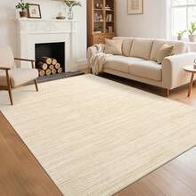 1Pcs Room Decor Living Room Neutral Rug Washable Modern Cream Solid Abstract Large Area Rug For Bedroom With Non Slip Back Low Pile Stain Resistant Carpet For Dining Room Dorm Home Decor Runner For Hallway - Camel - View 3
