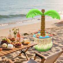 1pc Inflatable Palm Tree Ice Bucket, Outdoor Pool Party Inflatable Beverage Ice Tub, Hawaiian Theme Party Inflatable Ice Bar Swimming Accessories, Pool Inflatable, Beach Essentials, Pool Float - Multicolor - View 5