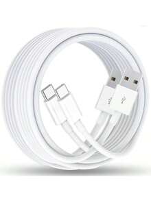 1-2根200厘米/6.6英尺快充USB-C数据线，高速数据传输和快速充电，兼容 17 Pro Max/17 Pro/17/Air/16/15、S25/S24 Ultra/S23 Ultra/S22/S21系列 - 白色 - 查看 9