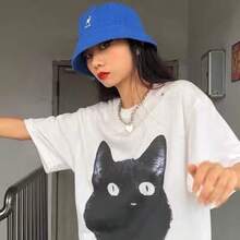 KANGOL Kangaroo Round-Brimmed Fisherman Hat With Sunshade Cap, Stylish And Versatile, With Circle-Shaped Fabric Towel, Extremely Popular.Hat . 6NRF - 寶藍色圓頂毛巾料 - 查看 2