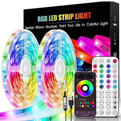 Tiras de luces LED de 3 pies a 100 pies con control remoto y aplicación, luz de fondo para juegos, luz RGB de bajo voltaje con cambio de color, temporizador, sincronización con música y modo micrófono, luces LED para dormitorio, decoración navideña, hogar, decoración de habitaciones, cocina, regalos navideños